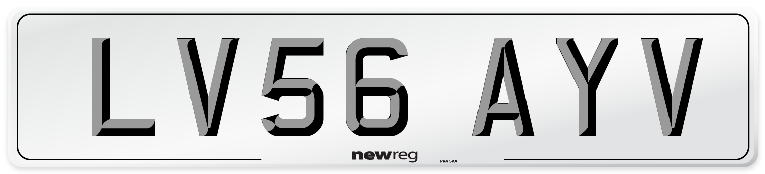 LV56 AYV Number Plate from New Reg